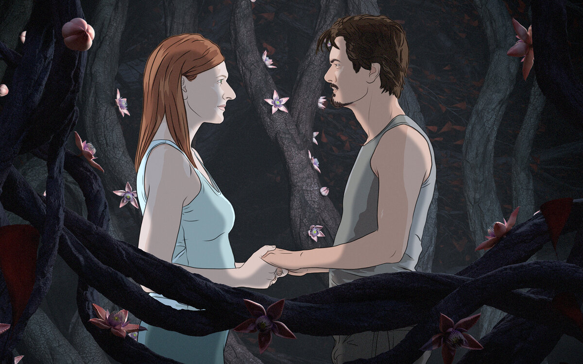 Кадр из фильма «Белое пластиковое небо», Тибор Баноцки, Шаролта Сабо, 2023 