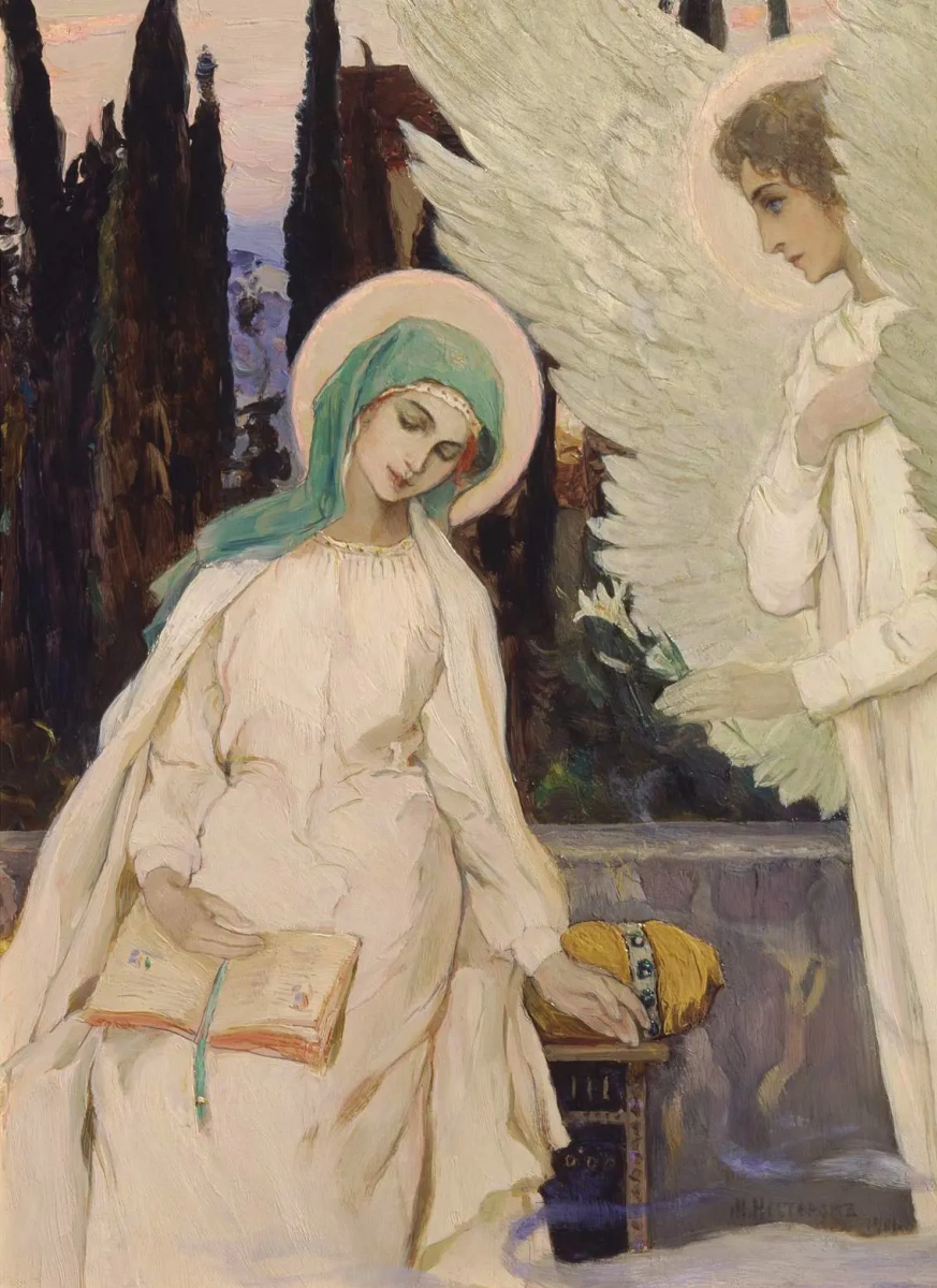 Михаил Нестеров. Благовещение, 1901. Новгородский государственный объединённый музей-заповедник, Великий Новгород