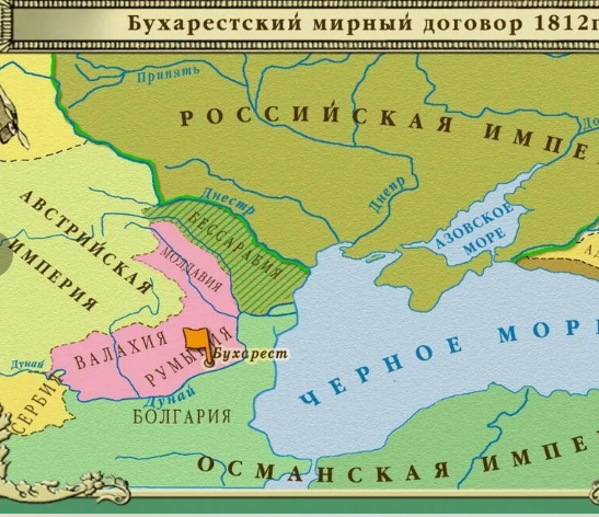 Дунайские княжества по Бухарестскому мирному договору. Источник: Яндекс-картинки.