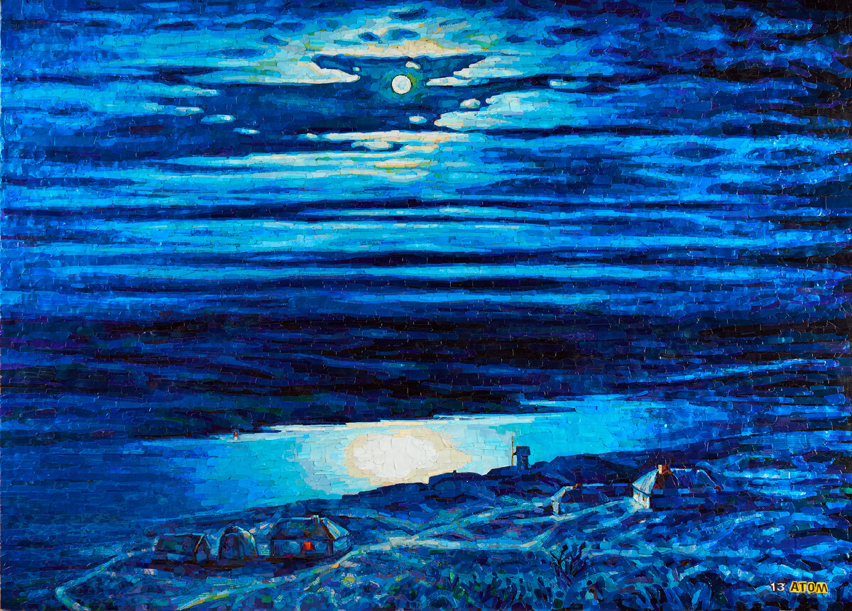 картина ,,Украина в ночи,, автор 13 атом .