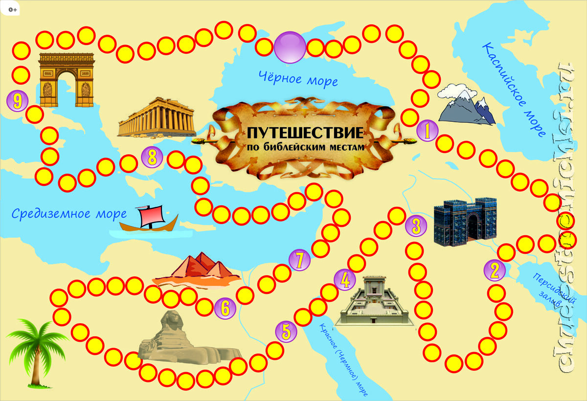 Можно карту превратить в своеобразную игру- ходилку . 