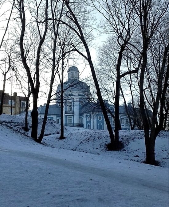 За деревьями - здание Казначейства. А когда-то здесь стоял Дом на горе, хорошо знакомый детям 1960-х! /фото из личного архива/