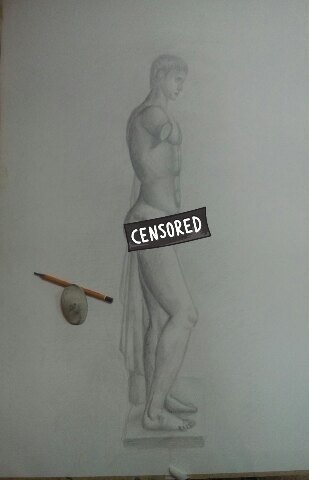 Сдавали экзамен, спасибо что со статуи, а не с натуры) 