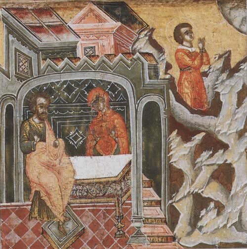 Фёдор Колычёв покидает родительский дом. Клеймо иконы «Святитель Филипп митрополит Московский в житии». Конец XVII века. Музей-заповедник «Коломенское»