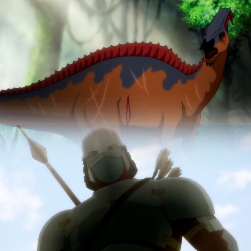 На фото обработанные мной скрины из Мультсериала "Ковчег" / "Ark: The Animated Series", 2024г., боевик, научное фентези, 1 сезон, 13 серий, режиссёр Джей Олива, компании Lex + Otis Studio, Wildcard, платформа Paramount+. Скриншот демонстрирует облик спасённого динозавра и рыцаря, напавшего на деревню, а так же общую цветопередачу и рисовку мультфильма. Подробнее об этом рассказано в статье. Все материалы принадлежат правообладателям и размещены исключительно в информационных целях.