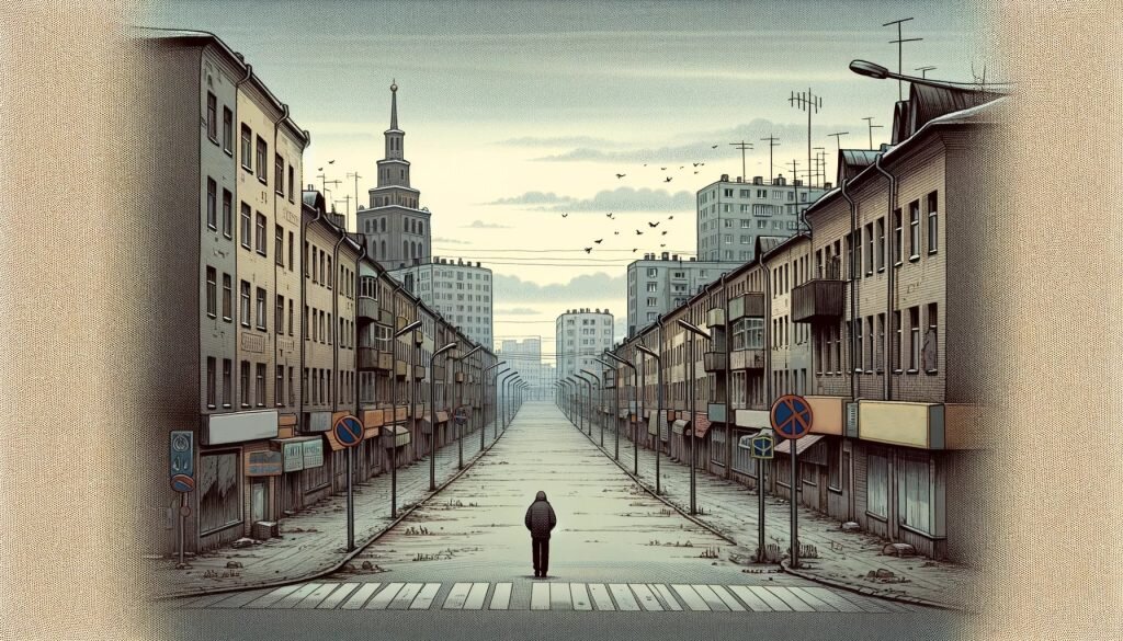 Пустые улицы. Авторские права на иллюстрацию принадлежат медиагруппе "Хакнем" и защищены товарным знаком ®️