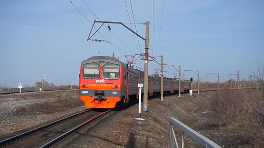 Электропоезд ЭД9М-0232. Аламбайский экспресс.