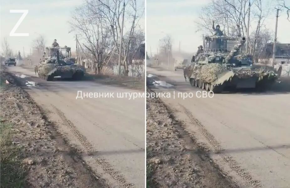 Очень редкий танк Т-80УЕ-1 находится на вооружении 4-й гвардейской танковой дивизии российской армии 1-й гвардейской танковой армии, дислоцированной в настоящее время на Украине. (Источник изображения Twitter)