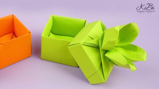 Коробочка Оригами с цветком для подарка | Поделки из бумаги своими руками | DIY