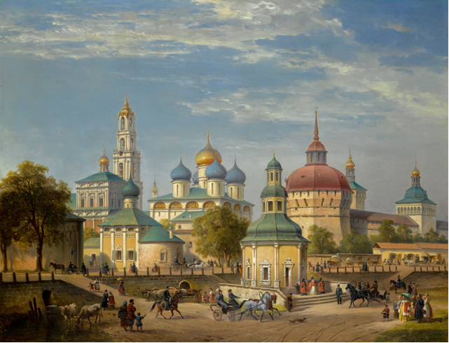 Вас, Йозеф Андреас (1814-1887) Троице-Сергиева лавра в Сергиевом Посаде 1863 холст, масло 72х107 частное собрание www.sothebys.com