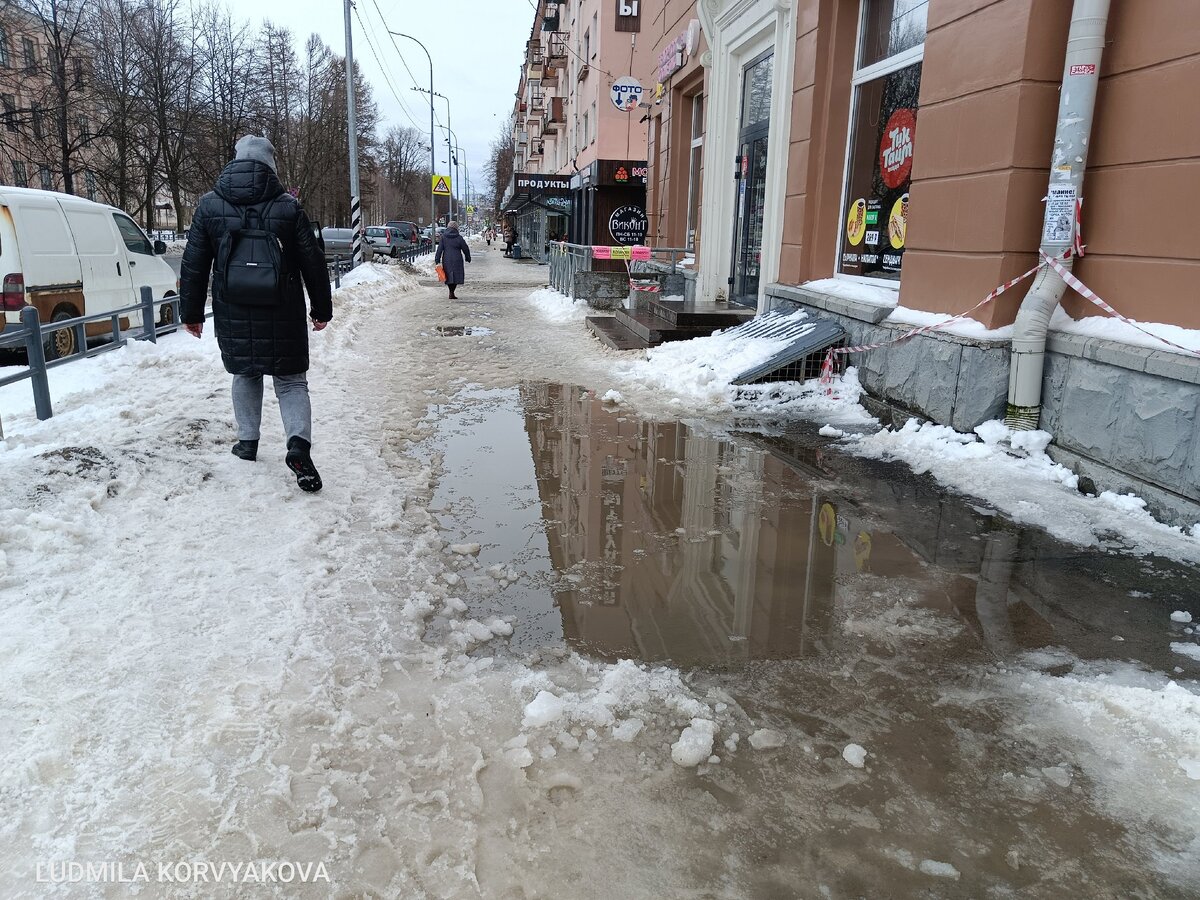    Весна дошла до Петрозаводска, резиновые сапоги станут преимуществом