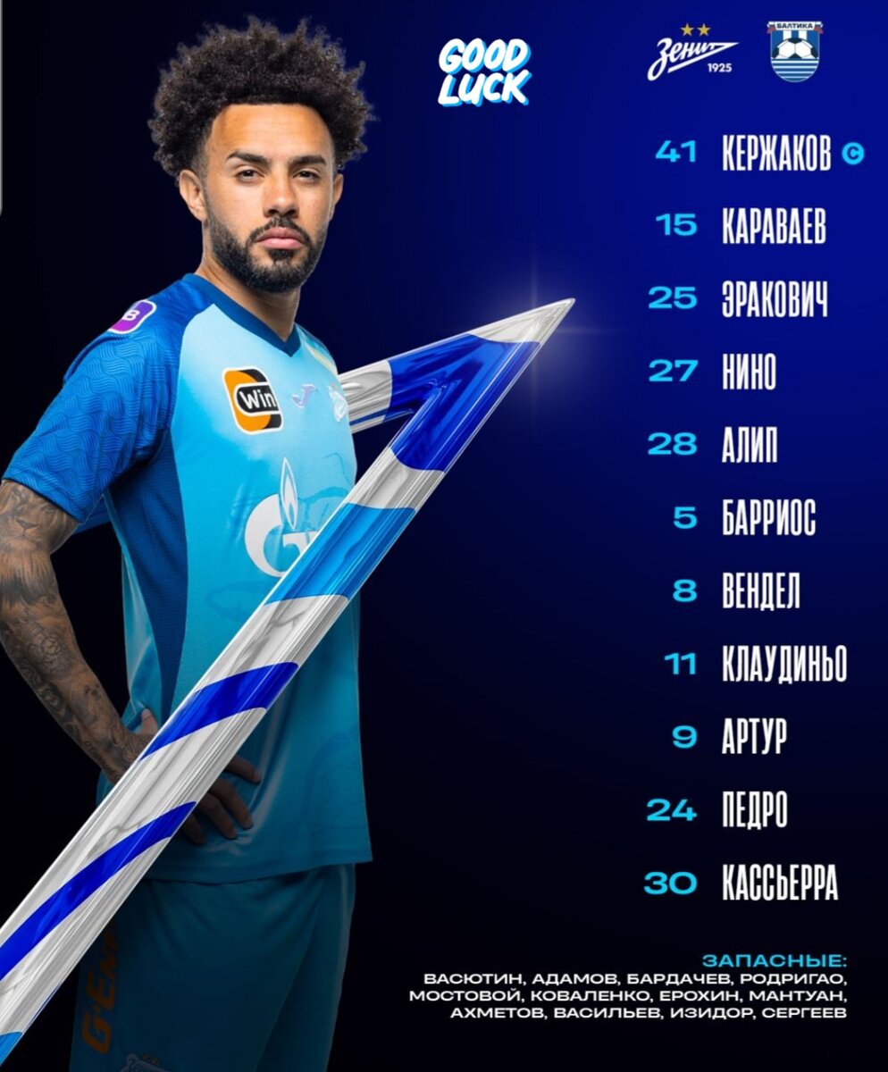 Стартовый состав "Зенита" впечатляет