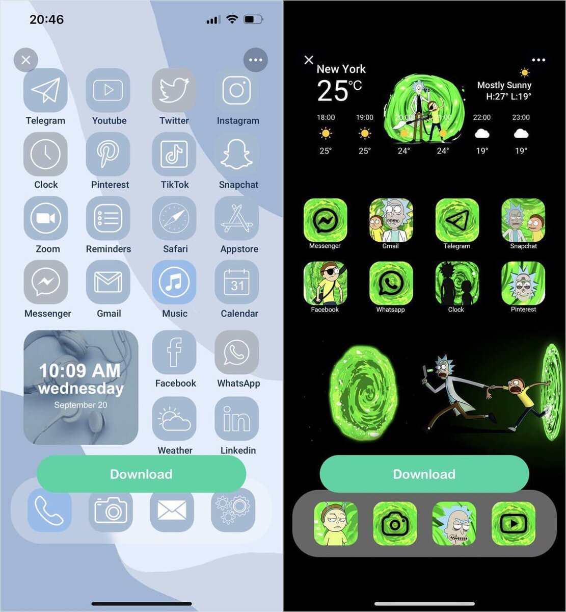    Иконки на Айфоне можно заменить на кастомные, которые выглядят очень симпатично