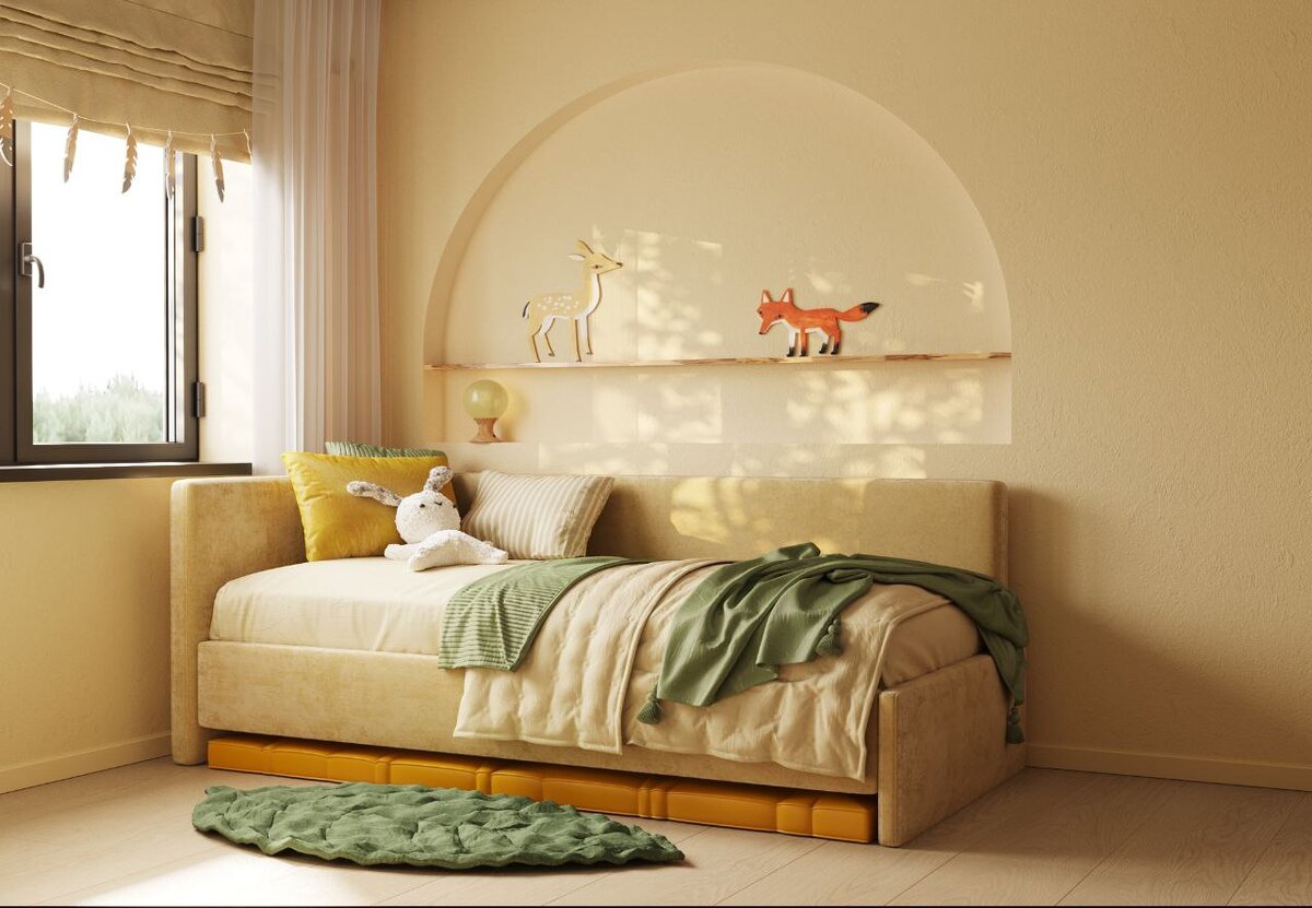 На обложке дизайн детской Натали Оберган