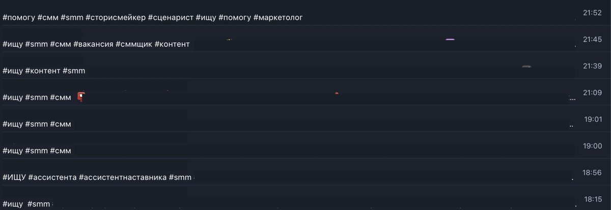 Только за несколько часов в одном канале СММщика ищут 8 человек!