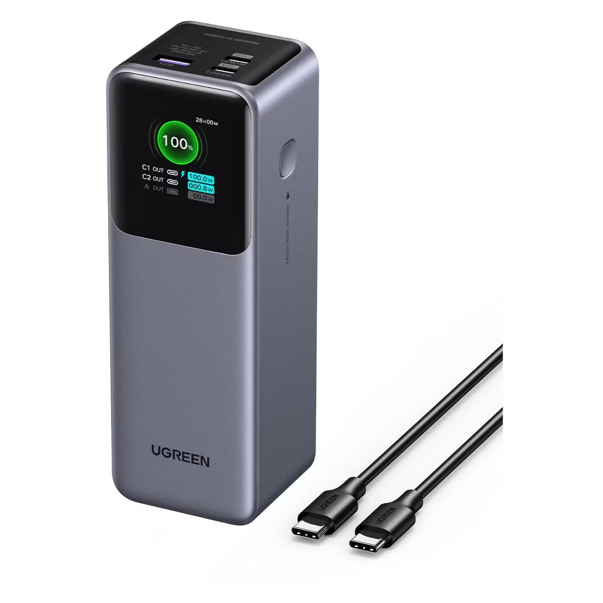 Внешний аккумулятор Ugreen PB722 (35525B) 25000mAh Fast Charging, 200W , серый