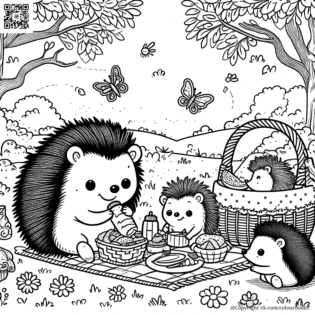 🌲 В Гостях у Ежей: Откройте Мир Уютных Приключений! 🦔🎨 | История  раскрасок. Раскраски для детей и взрослых | Дзен