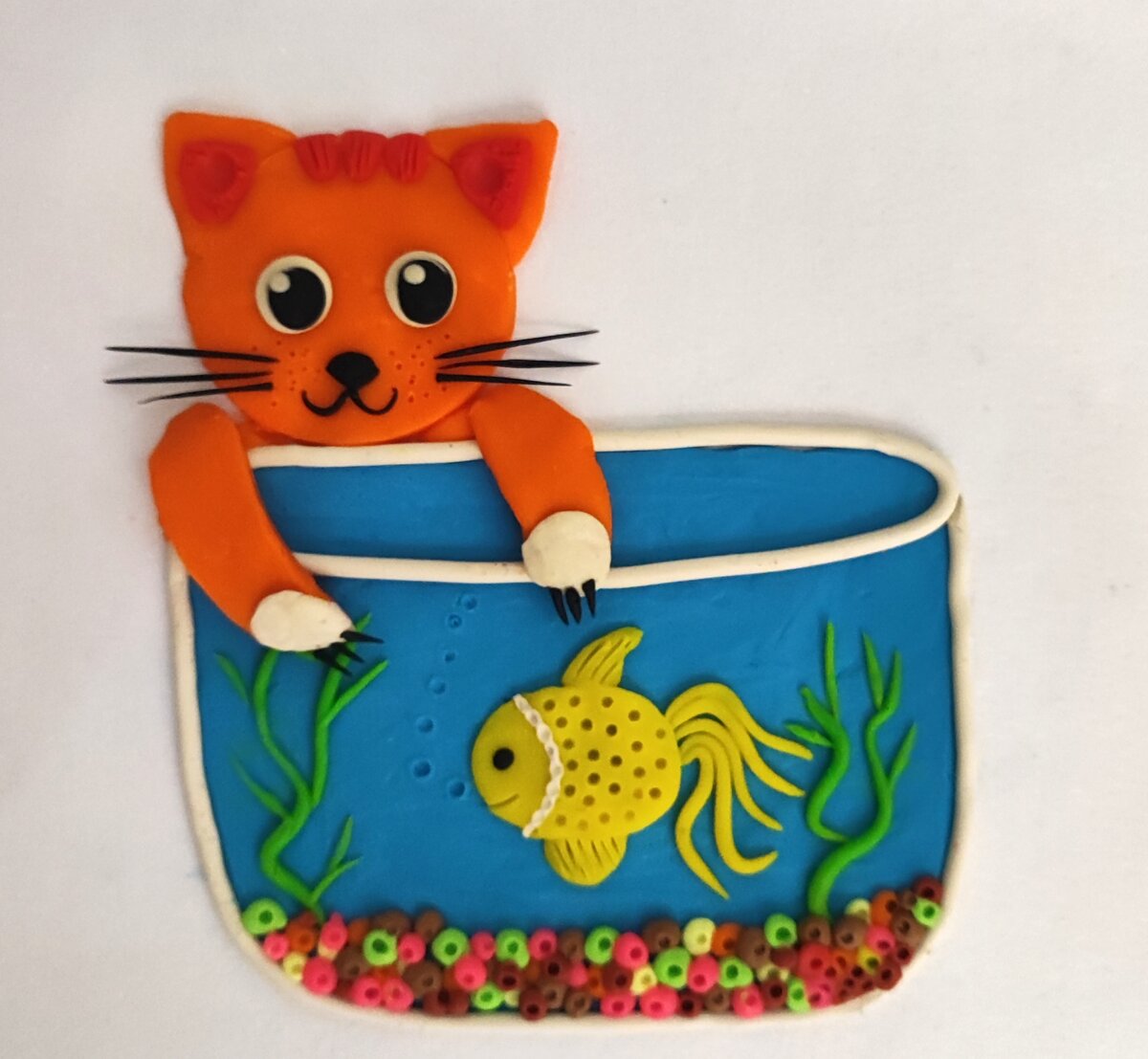 Котенок из пластилина