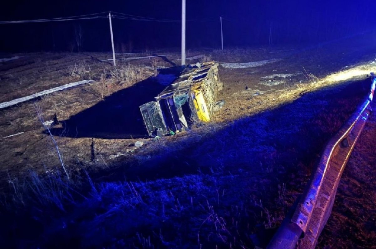    Под Самарой свалился в кювет автобус, погибли 2 человека и 10 пострадали