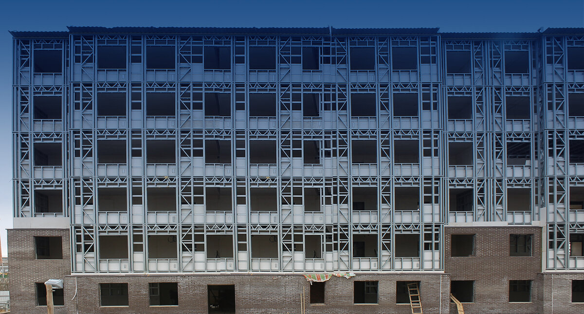 Металлокаркасный 6-этажный жилой дом в Обнинске.  