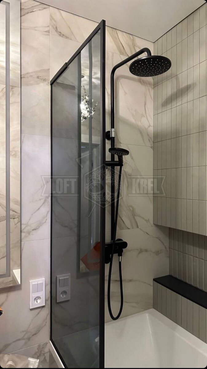 Душевая перегородка из нержавеющей стали  Loft Krel 