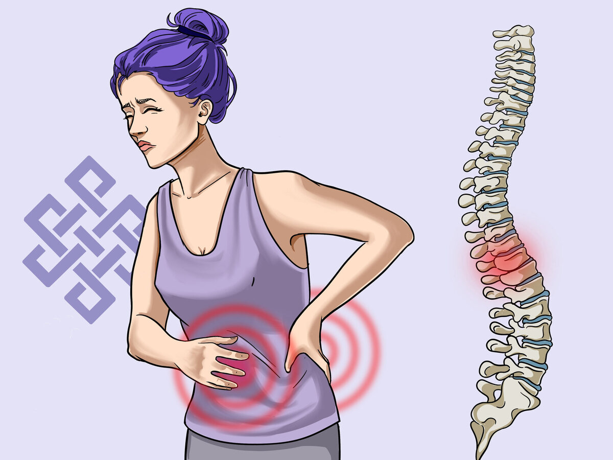 При СРК боль отдаёт в поясницу 