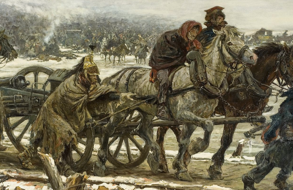Ян Хойнк ван Папендрехт «Переправа через Березину армии Наполеона Бонапарта» (фрагмент)