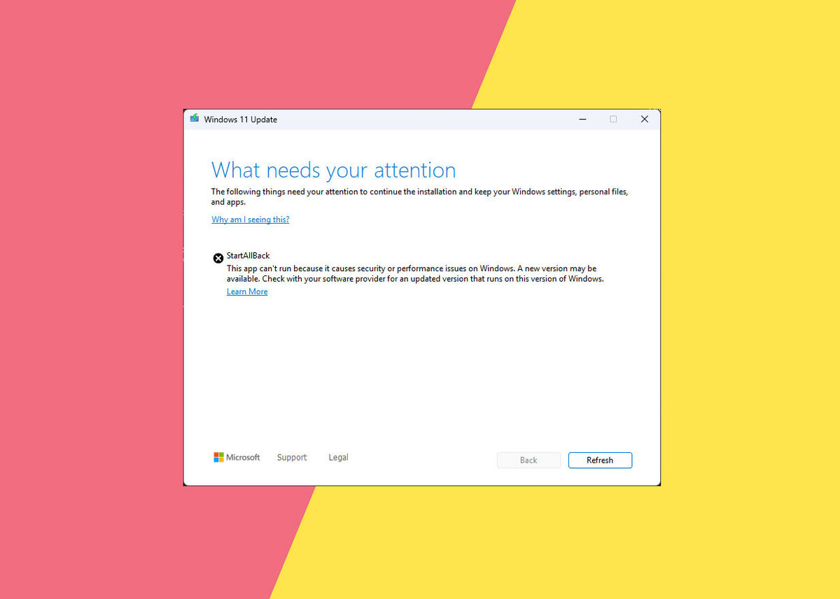 Microsoft не даёт обновлять Windows 11, если установлено приложение  StartAllBack | Droidnews.ru | Дзен