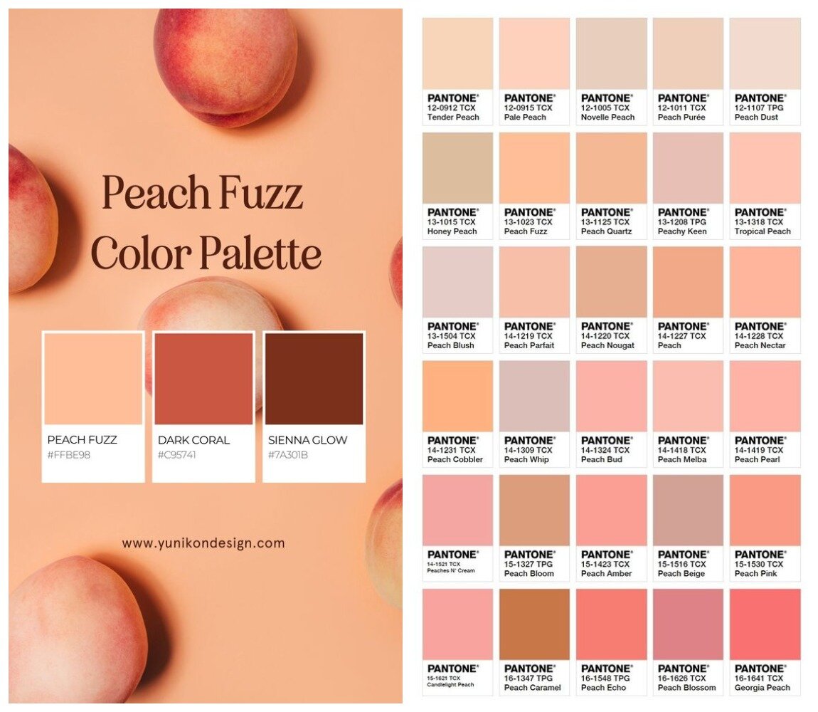 1. Pantone персиковые оттенки.