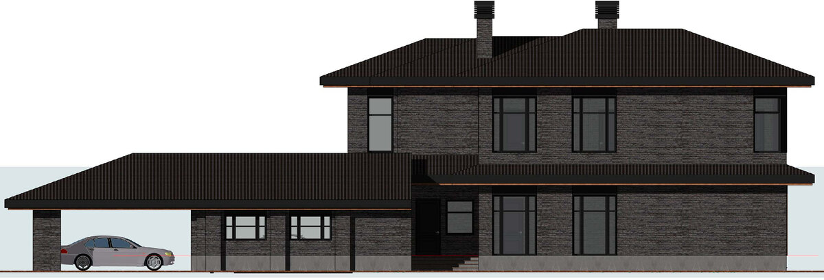 Фасад проекта дома «Роквилл» ракурс №2