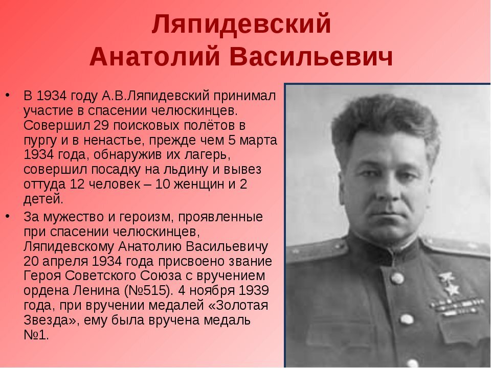 [caption id="attachment_365" align="aligncenter" width="600"] Первый Герой Советского Союза - лётчиком Анатолий Ляпидовский[/caption]