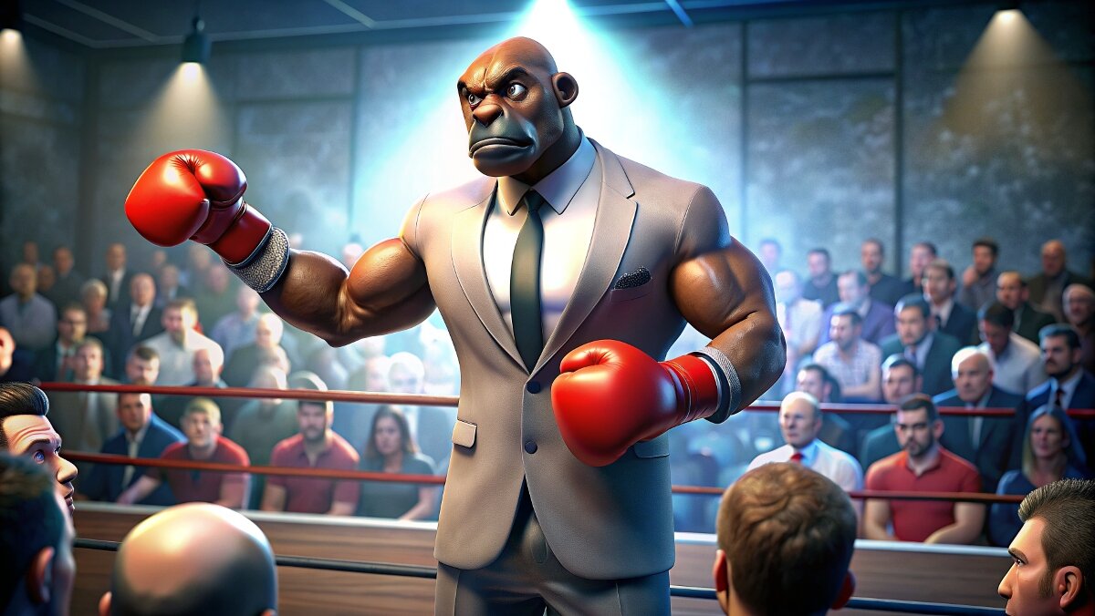 Пиджак плавно переходит в бицепсы.