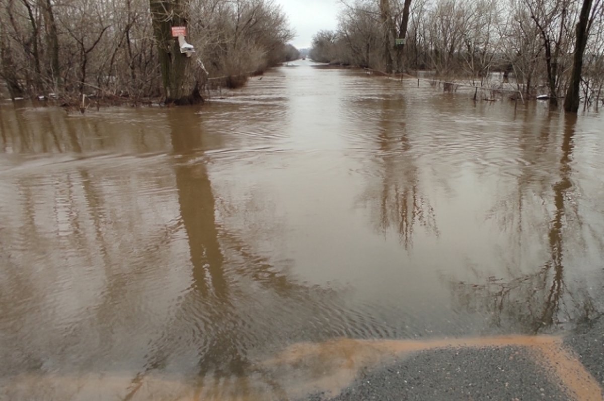    Вблизи оренбургского поселка Лесоторговый разрушилась часть дамбы