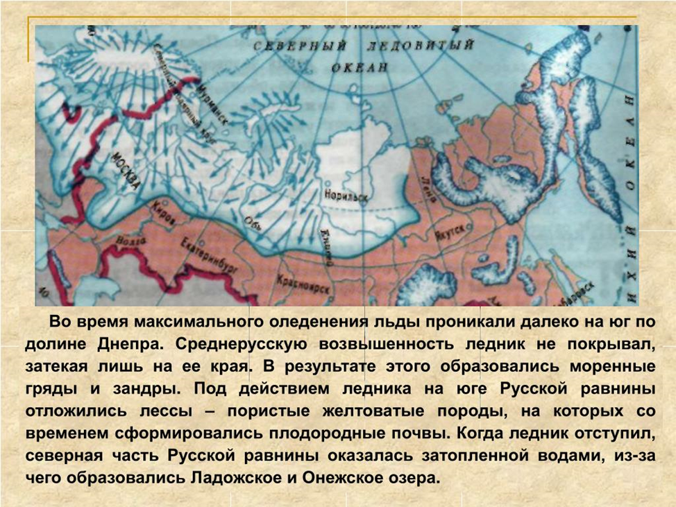 В какой период происходило оледенение. Оледенения Восточно-европейской равнины. Четвертичное оледенение.