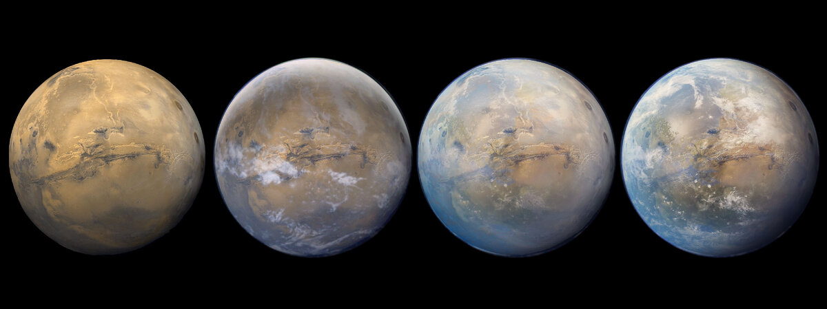 Терраформирование Марса. Изображение взято из открытого доступа сети интернет