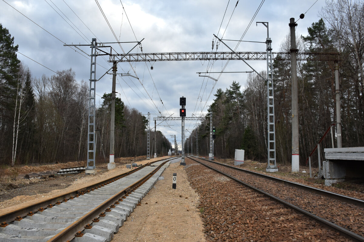 Строительство разъезда Власово. Вид в сторону Вербилок.