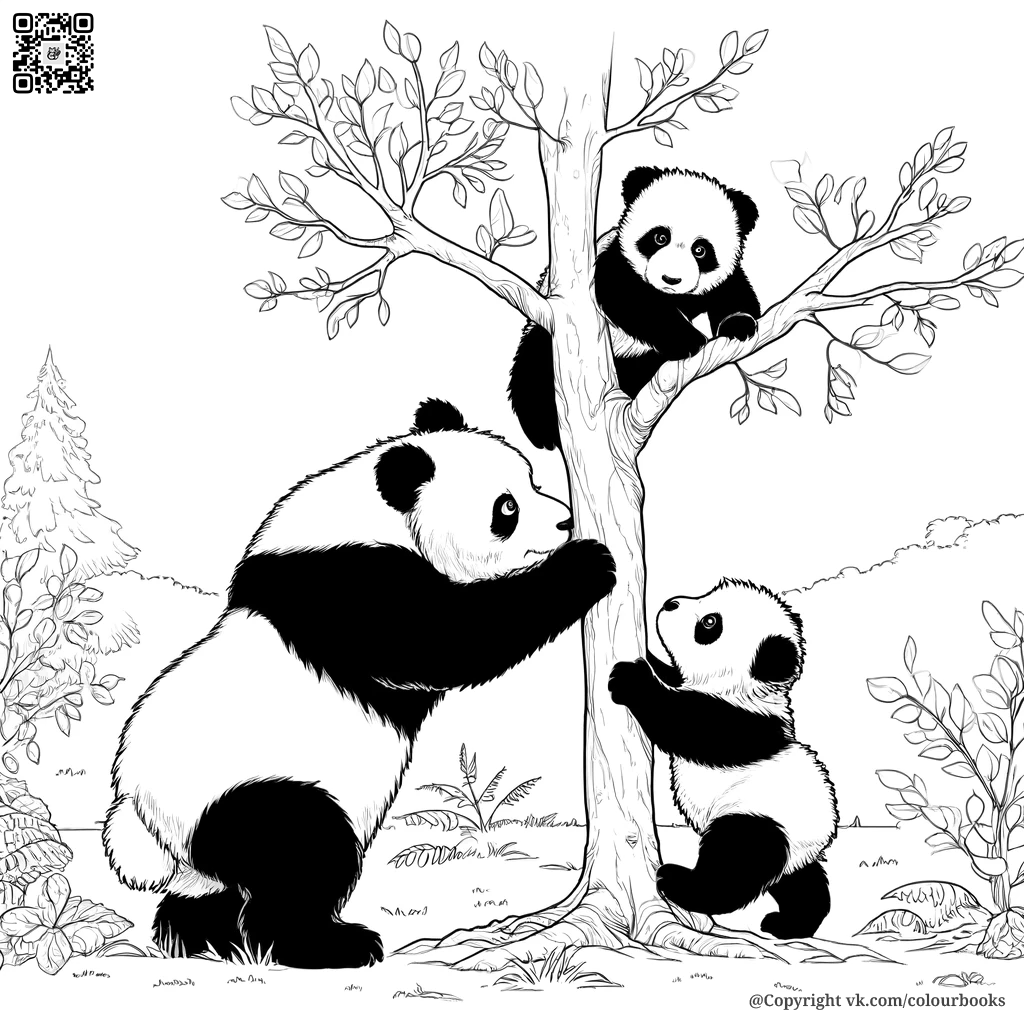 🐼 Откройте для Себя Волшебный Мир Панд: Раскрасьте Их Приключения! 🌿🎨 |  История раскрасок. Раскраски для детей и взрослых | Дзен