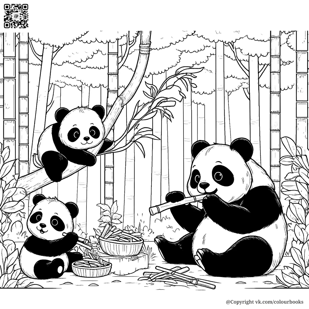 🐼 Откройте для Себя Волшебный Мир Панд: Раскрасьте Их Приключения! 🌿🎨 |  История раскрасок. Раскраски для детей и взрослых | Дзен