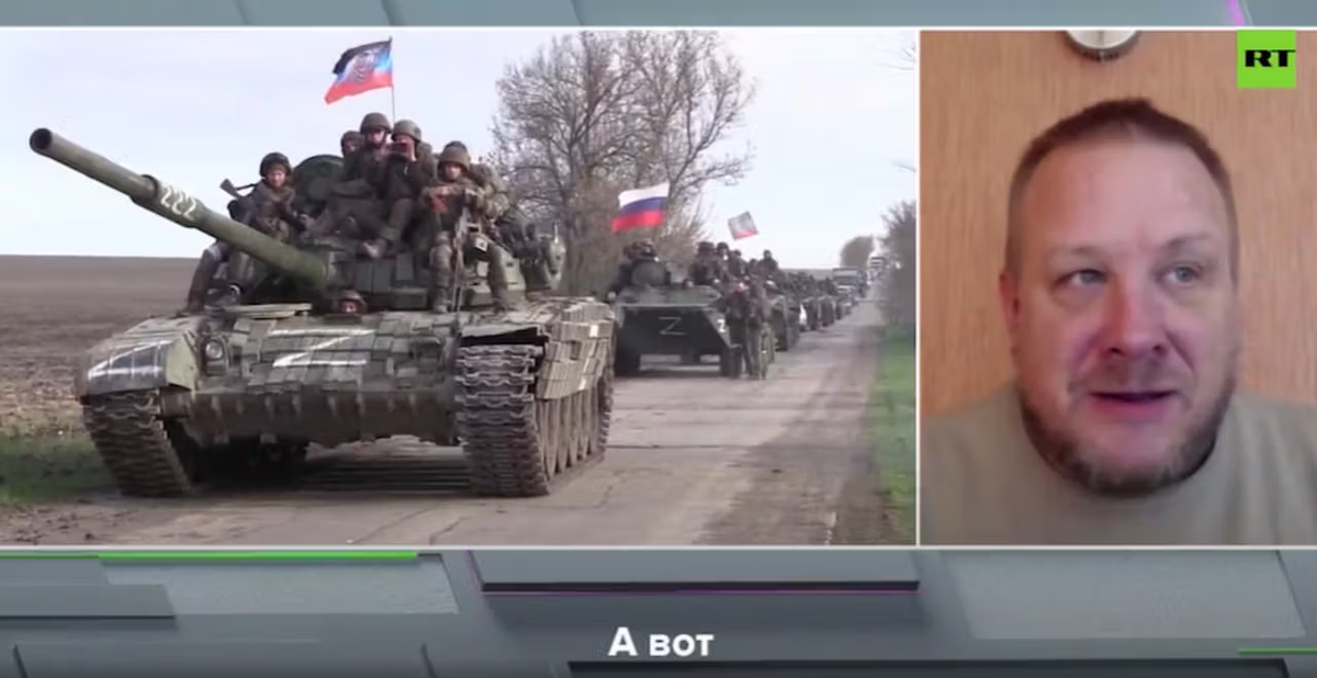 Томас Рёпер дал интервью Russia Today, апрель 2022 г. – Скриншот