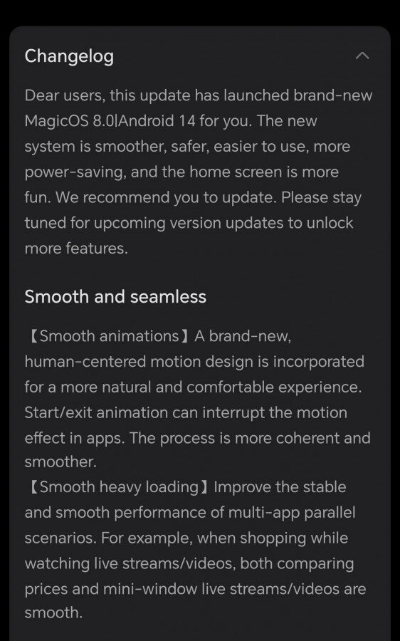    Международные версии смартфонов Honor начали получать MagicOS 8.0