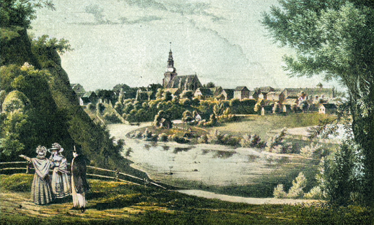 Инстербург, вид на город и Лютеркирху, литография, 1890 г.