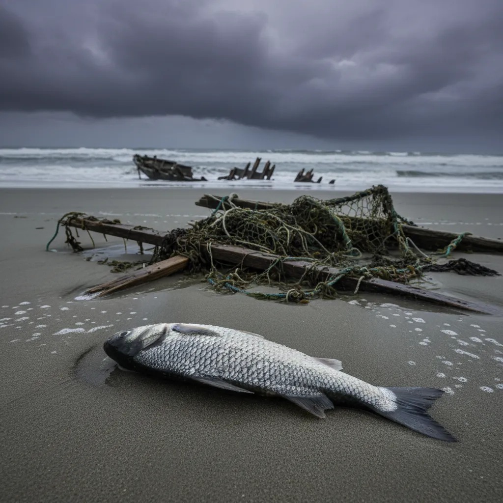 После шторма на берегу моря.