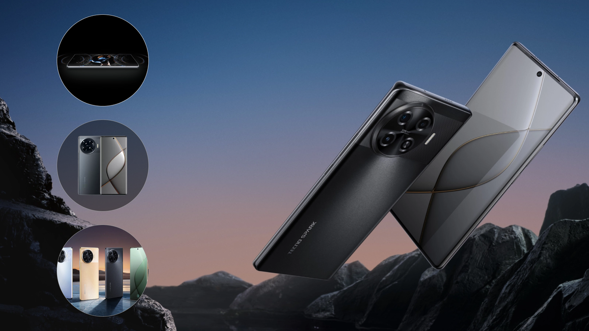 Tecno Spark 20 Pro Plus. Фото для коллажа взяты с сайта производителя