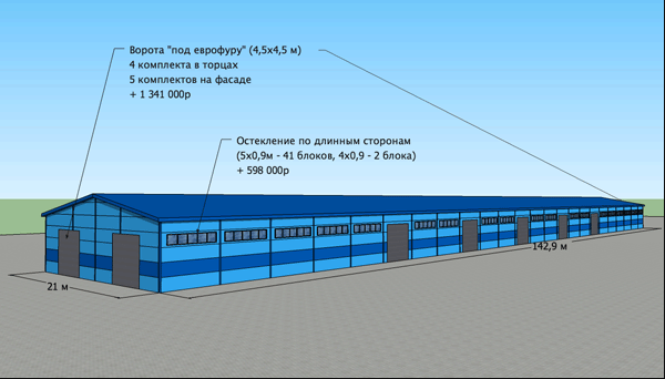 Готовый проект склада из сэндвич панелей Теплый склад на 3000м2 Павильоны и модульное строительство Дзен