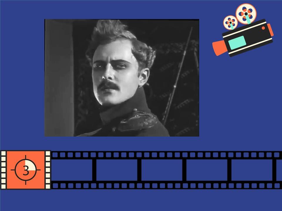 Фото из открытых источников интернет.  Кадр из фильма "Бэла" 1913г. Николай Прозоровский в роли Печорина. Коллаж авторский.