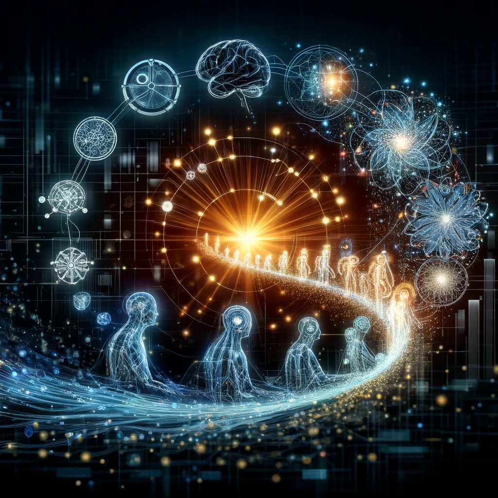 Это футуристическое изображение отражает суть прорывного открытия в области искусственного интеллекта, демонстрируя путь нейронных сетей от невежества к просвещению через обучение и эволюцию. Оно символизирует взаимосвязь и сотрудничество в исследованиях ИИ, отражая революционные открытия и потенциал для будущих технологических достижений. Изображение создано автором канала с применением нейросети.