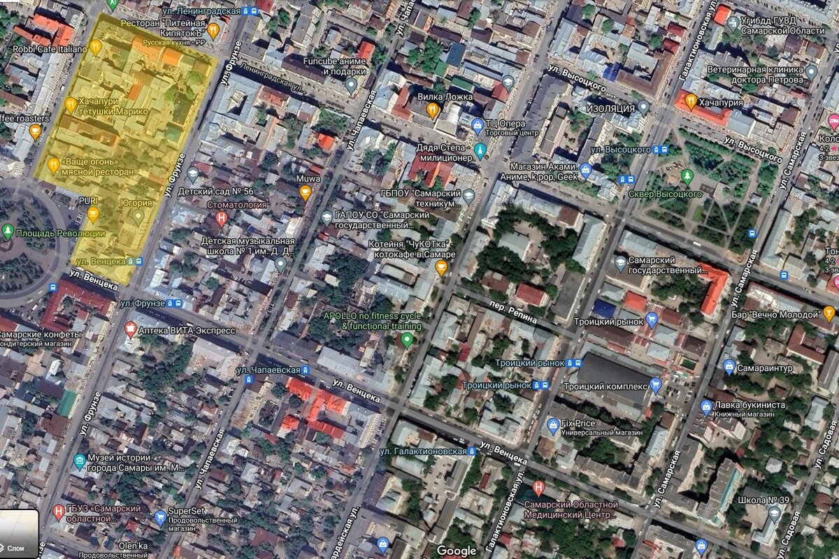Квартал №40 на карте современной Самары