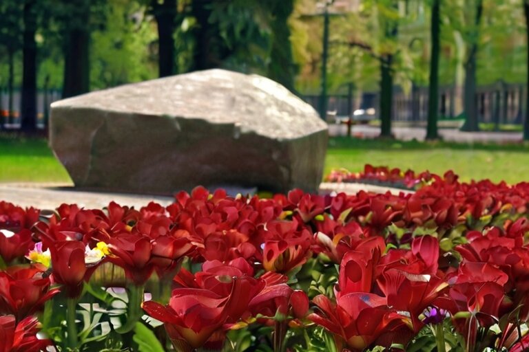 Тюльпаны в парке