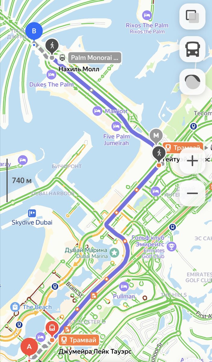 Не забываем, что в Дубае отлично работают Яндекс.Карты