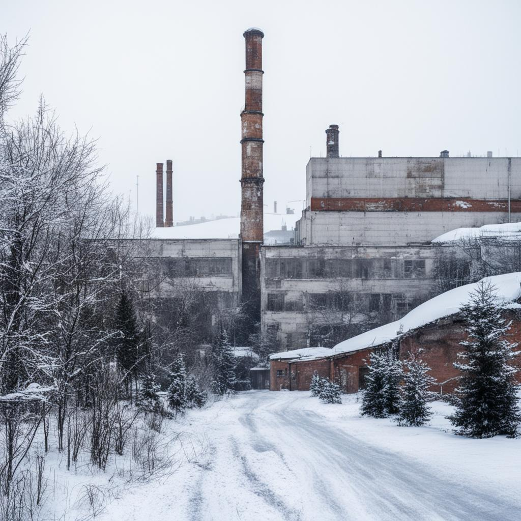 Зима, завод. Так видит нейросеть Кандинский